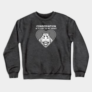 Hippo Conservation Heart Crewneck Sweatshirt